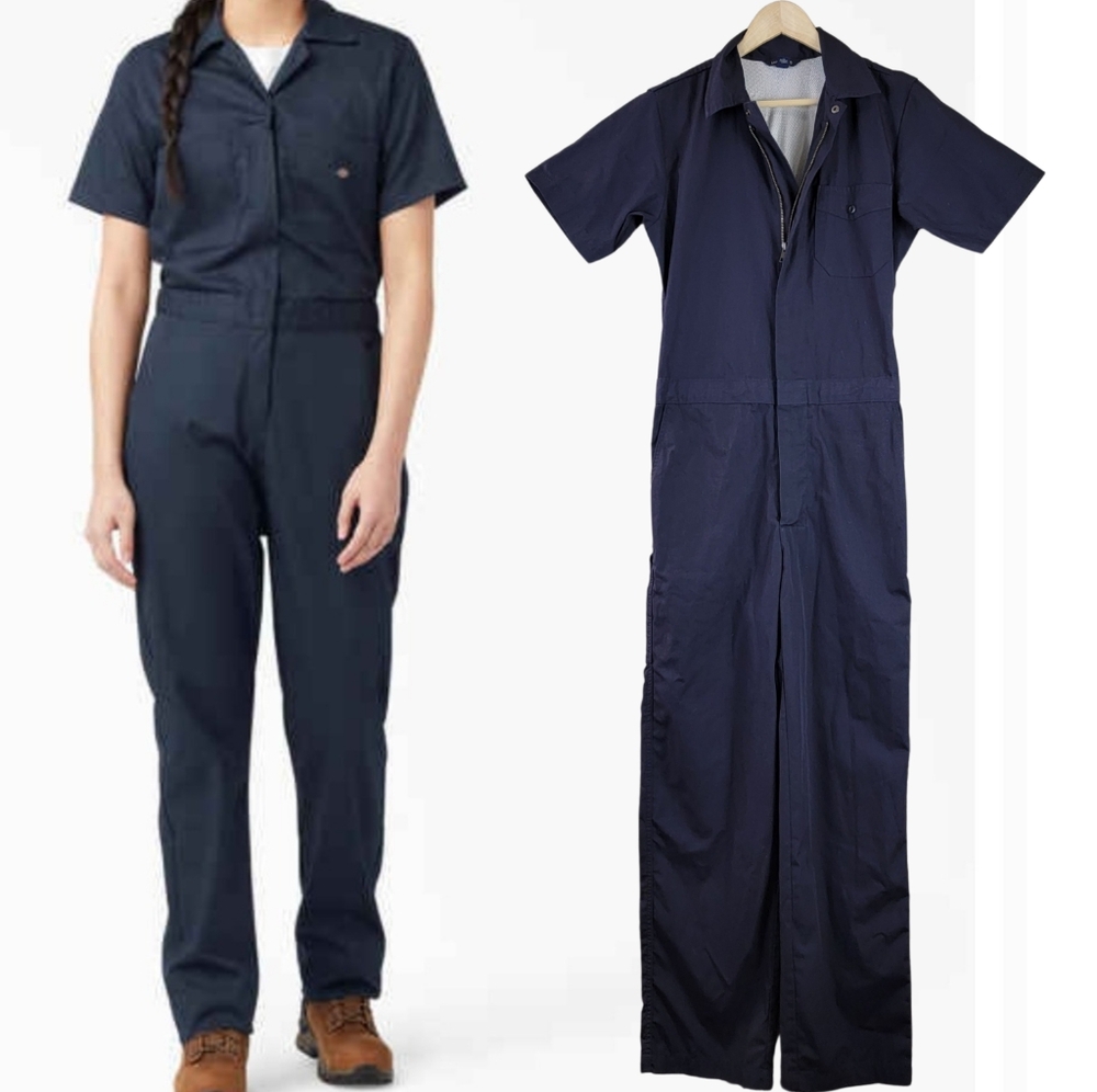 Lands End Navy Short Sleeve Unlined Cover Alls Women's Size XXS - Picture 1 of 16